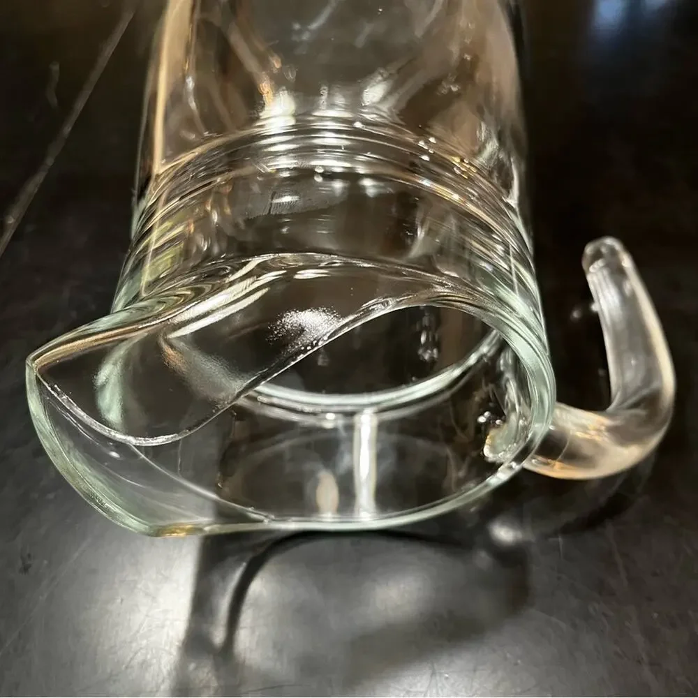 NEW Williams Sonoma Arcoroc Vintage Glass Serving Pitcher Handle Barware 50 oz